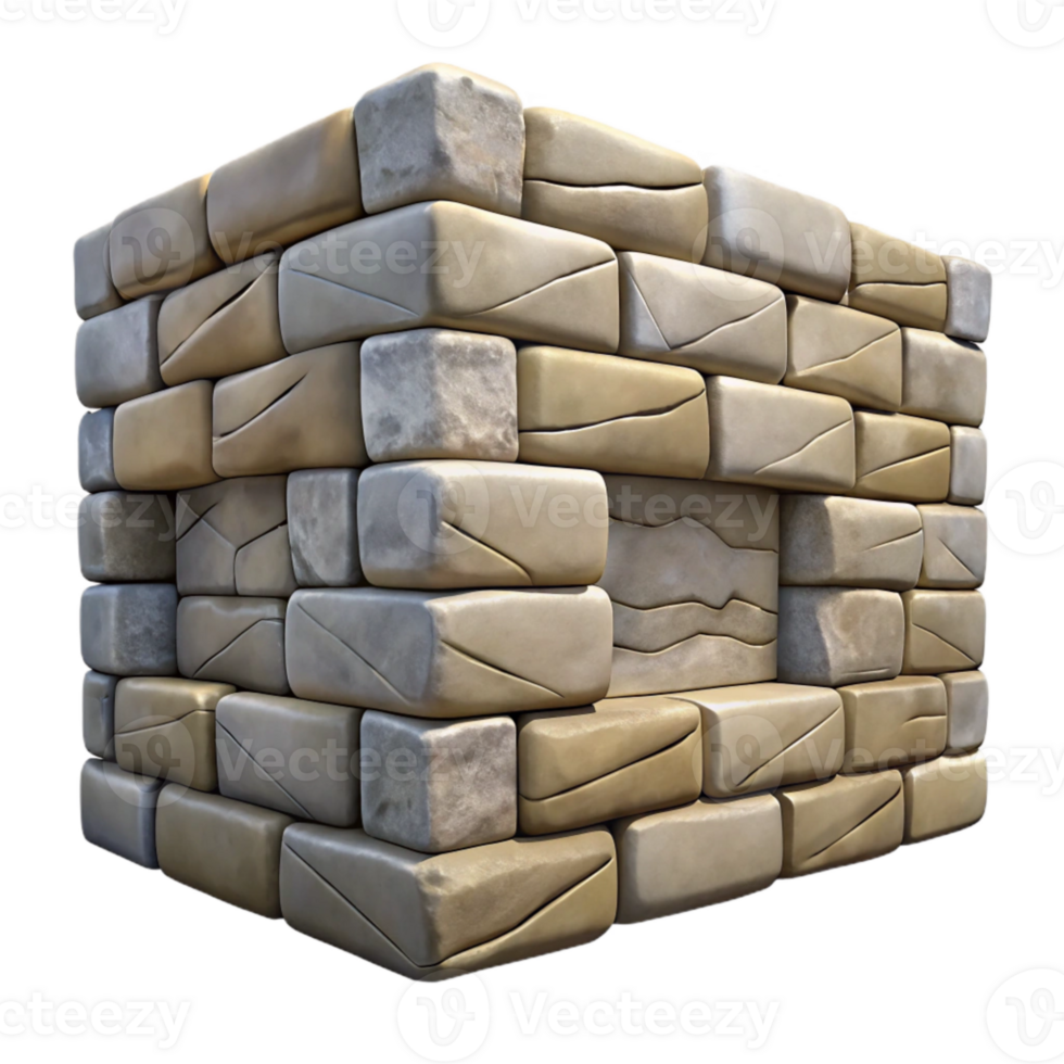 wonderful creative Stone Wall Corner Isolated with Vines professional png