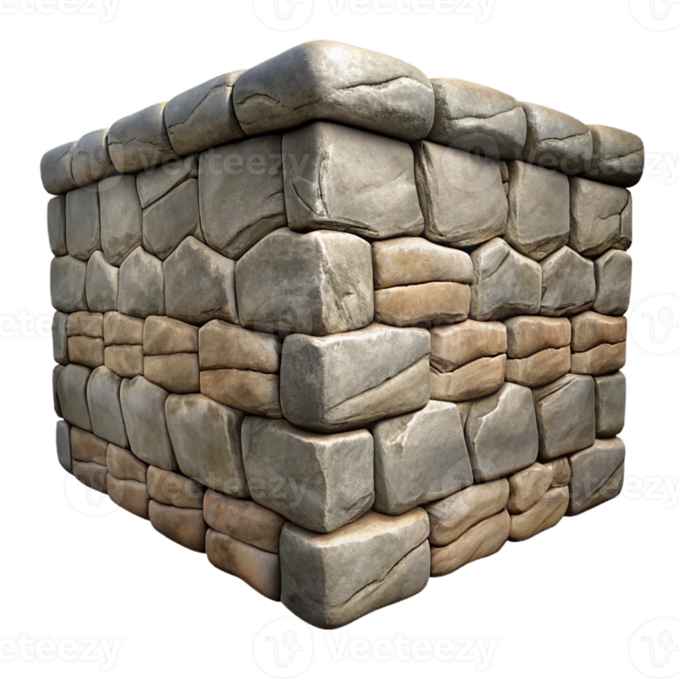 stunning rustic Stone Wall Corner Isolated with Vines png