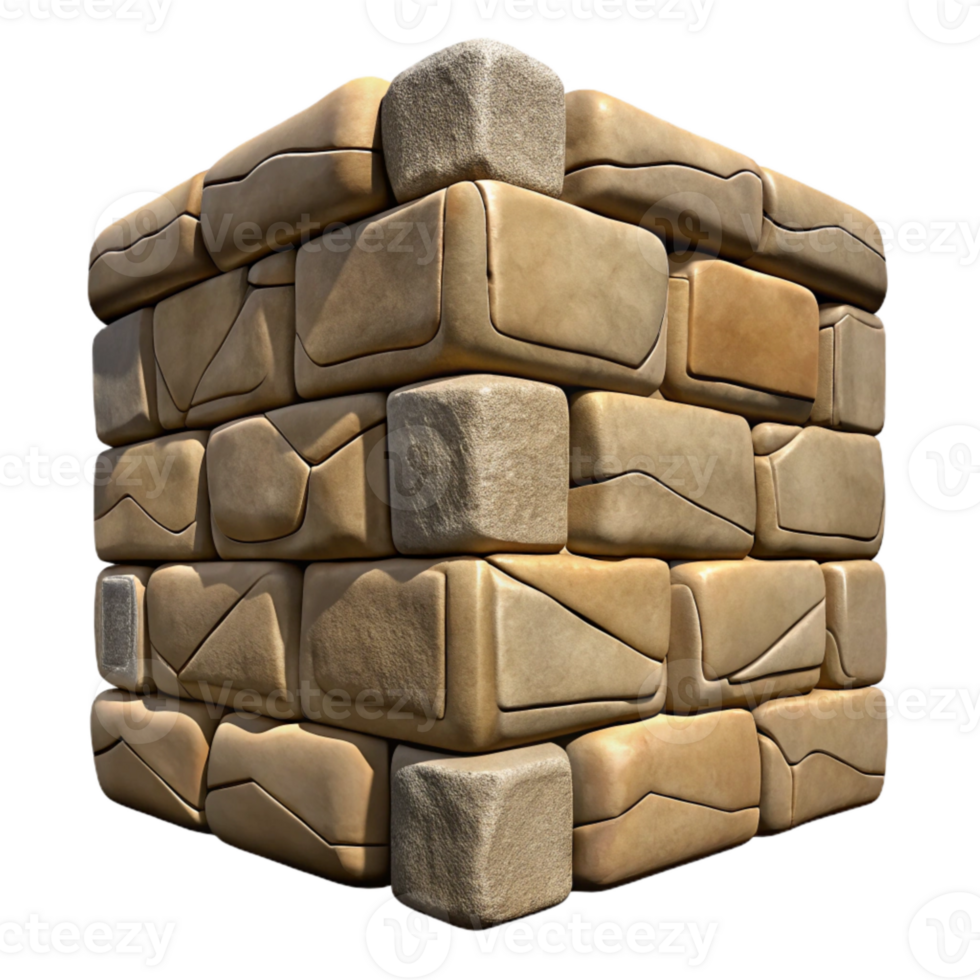 wonderful vintage Stone Wall Corner Isolated with Vines high quality png