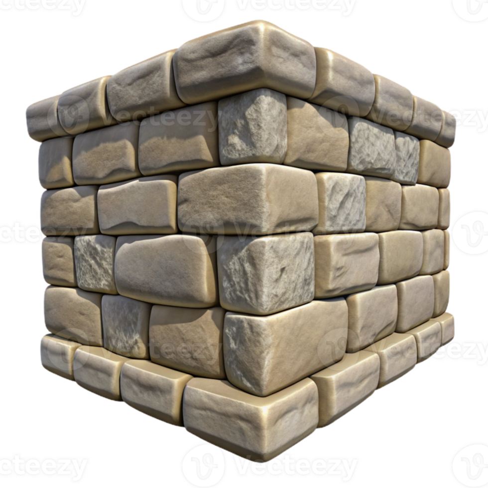 magnificent creative Stone Wall Corner Isolated with Vines authentic png