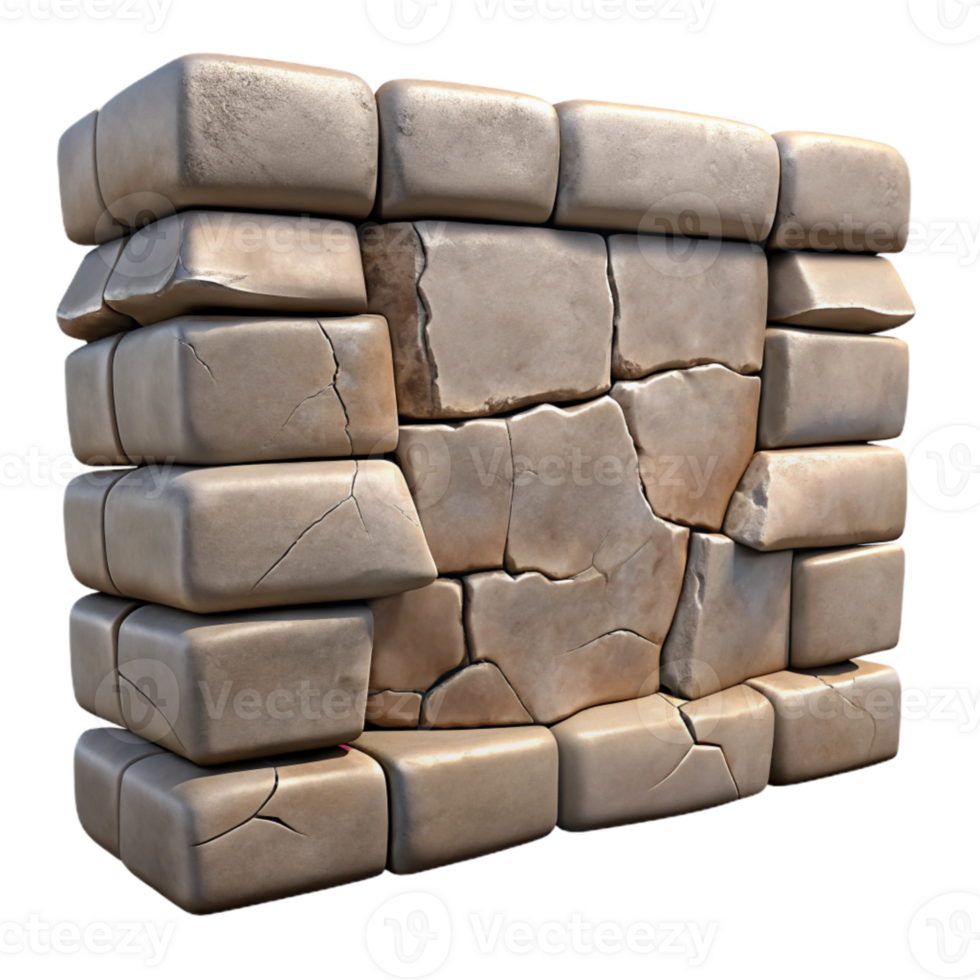 elegant contemporary Stone Wall Cracked Surface Texture Transparent Element authentic png