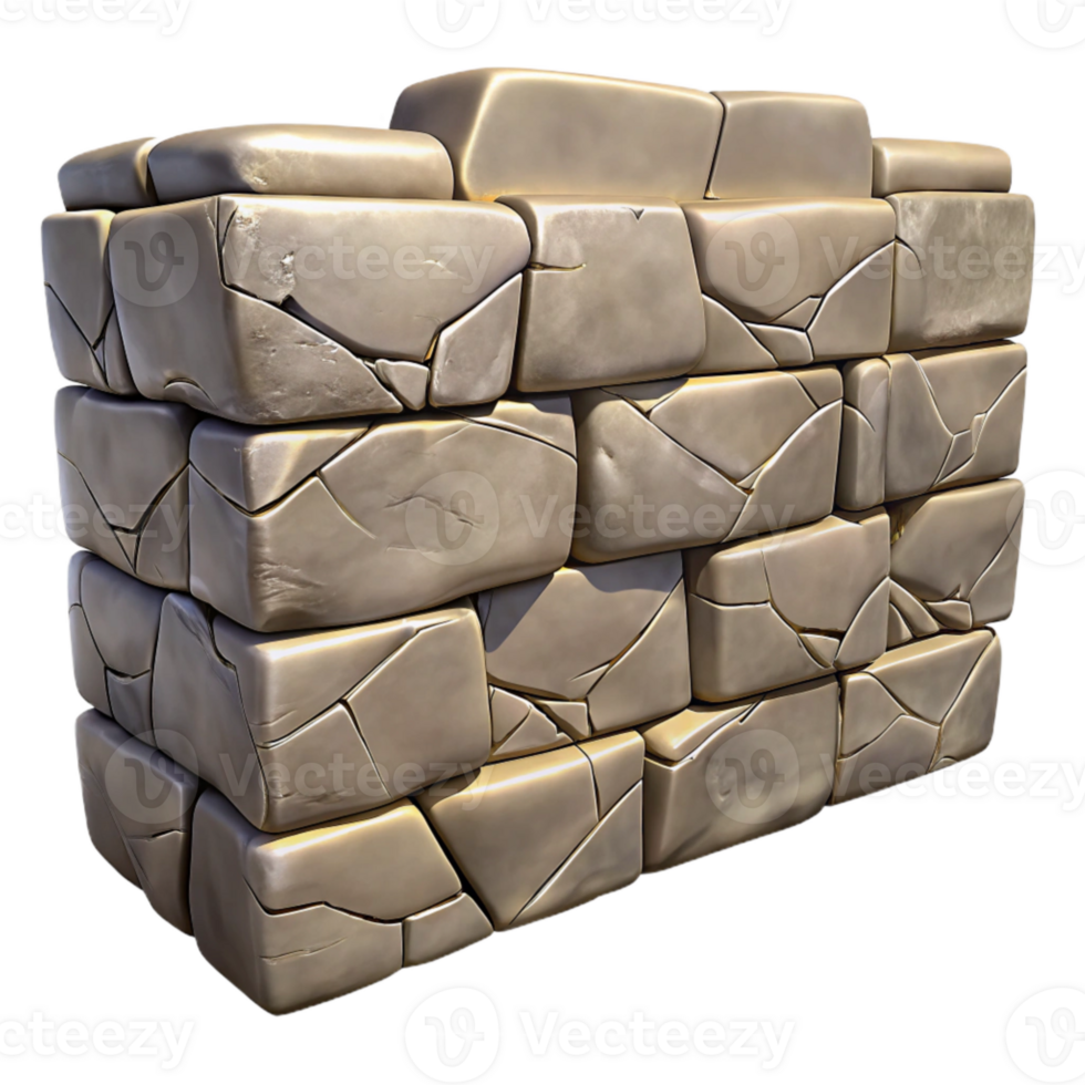 elegant classic Stone Wall Cracked Texture Transparent Background detailed png
