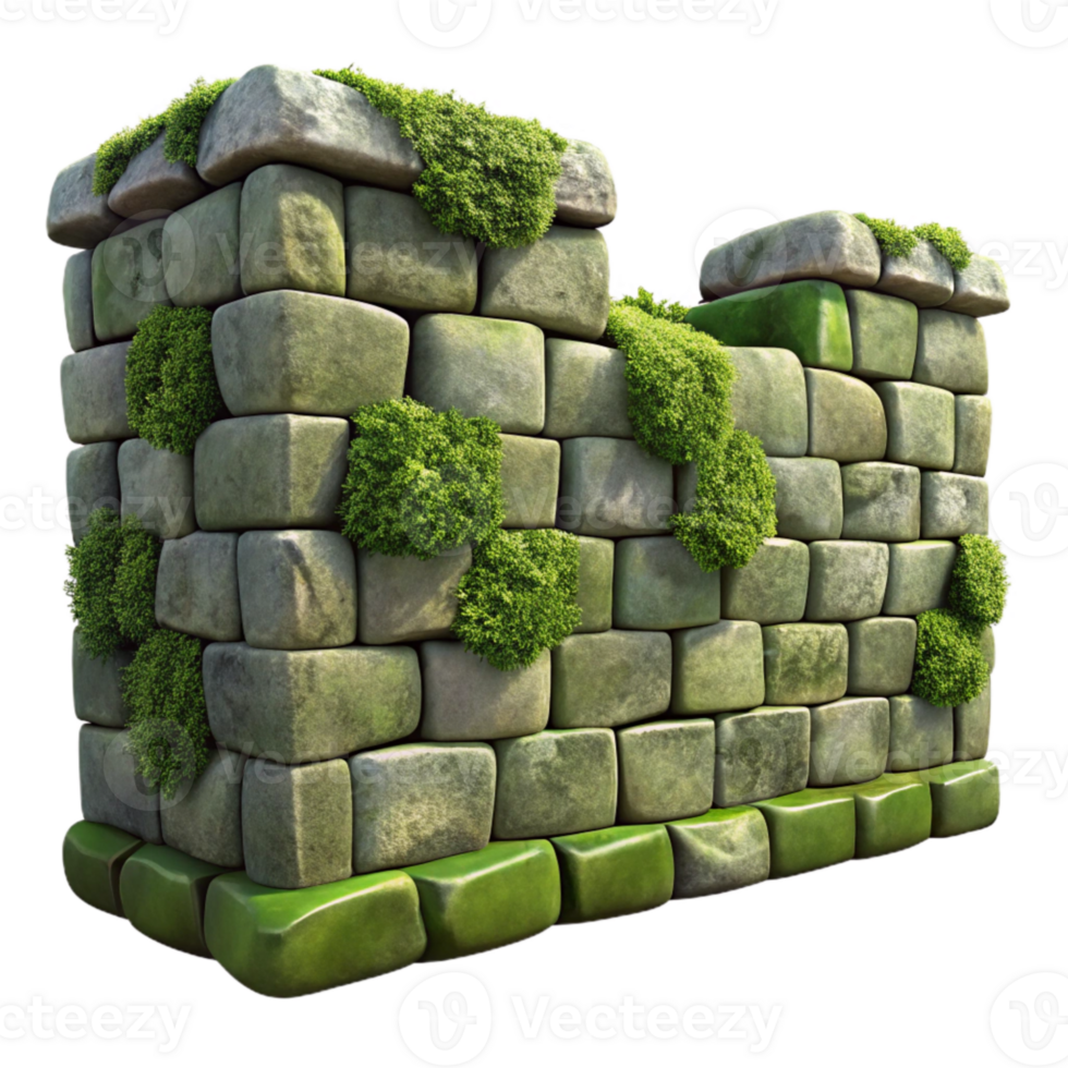 stunning modern Stone Wall Moss Covered Texture Transparent Element high resolution png