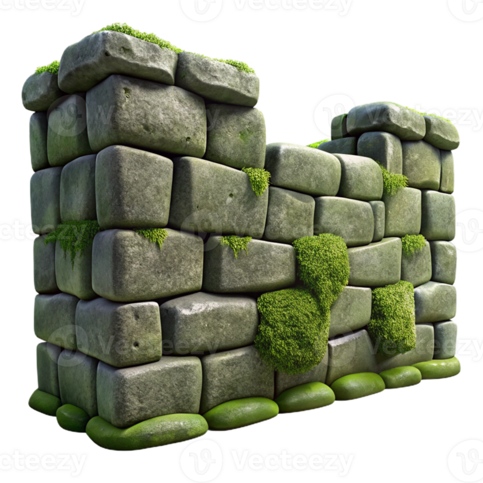 wonderful classic Stone Wall Mossy Texture Cutout high resolution png