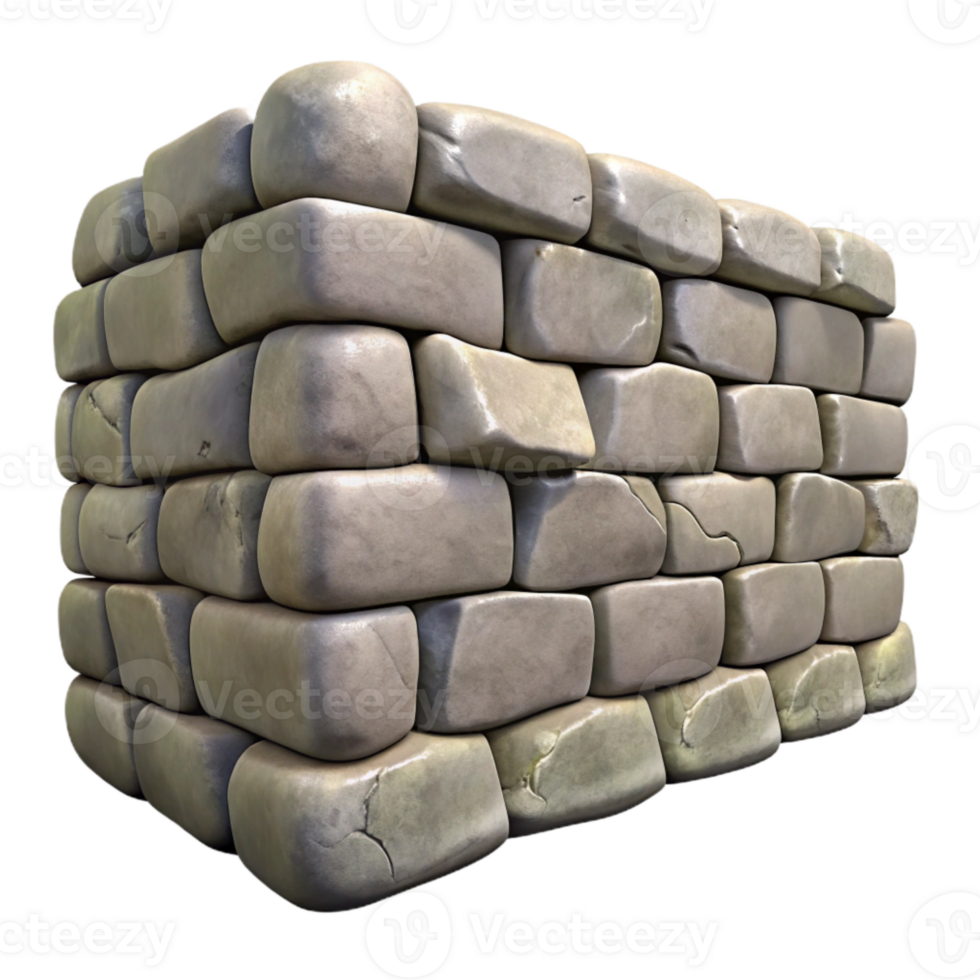 stunning abstract Stone Wall Isolated with Gray Stones png