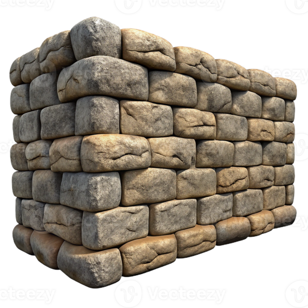wonderful artistic Stone Wall Rough Texture Transparent Background detailed png