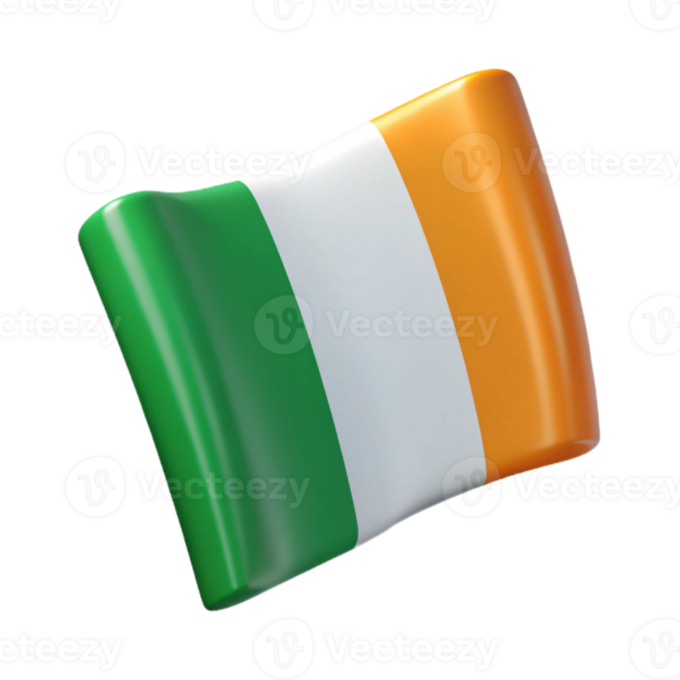 magnificent rustic St Patricks Day Irish Flag with Green Stripes Transparent Background png