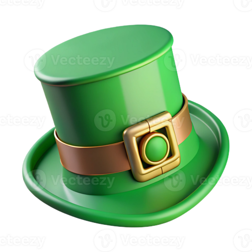 wonderful abstract St Patricks Day Leprechaun Hat with Buckle Transparent Background authentic png