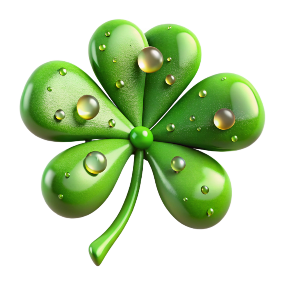 impressive minimalist St Patricks Day Shamrock Green Isolated Element high resolution png