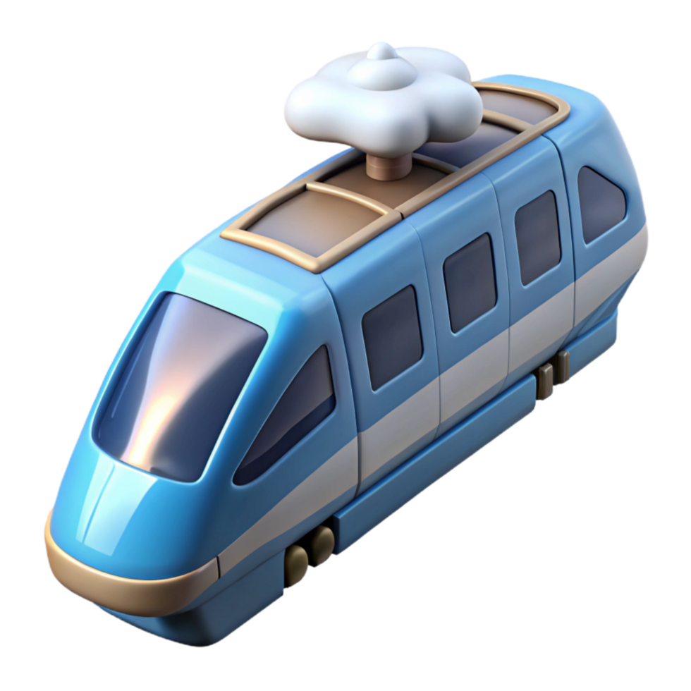 vibrant contemporary Streamlined Sky Train Isolated on Transparent Background png