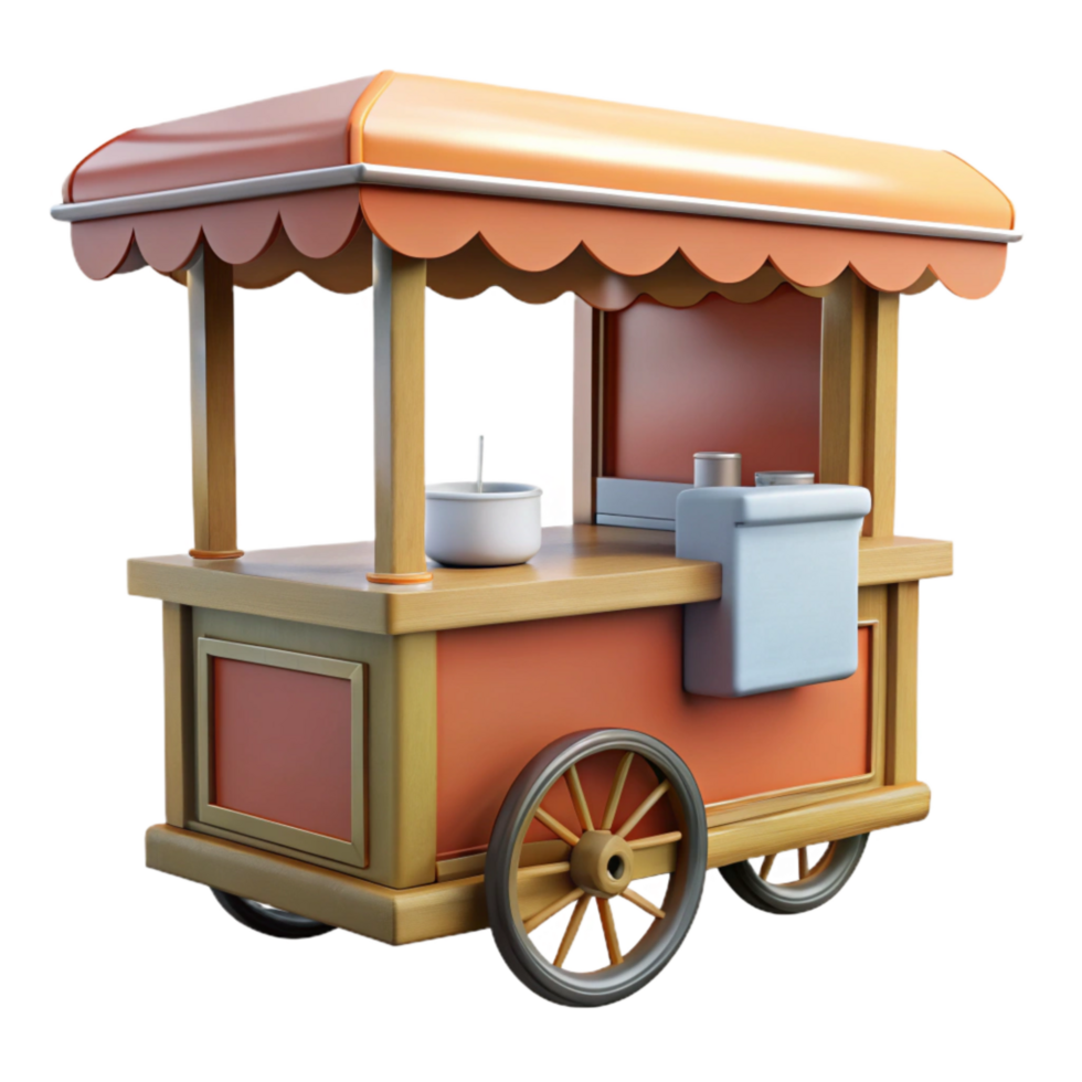 impressive rustic Street Food Vendor Cart Signage Blank Space Cutout Element high quality png