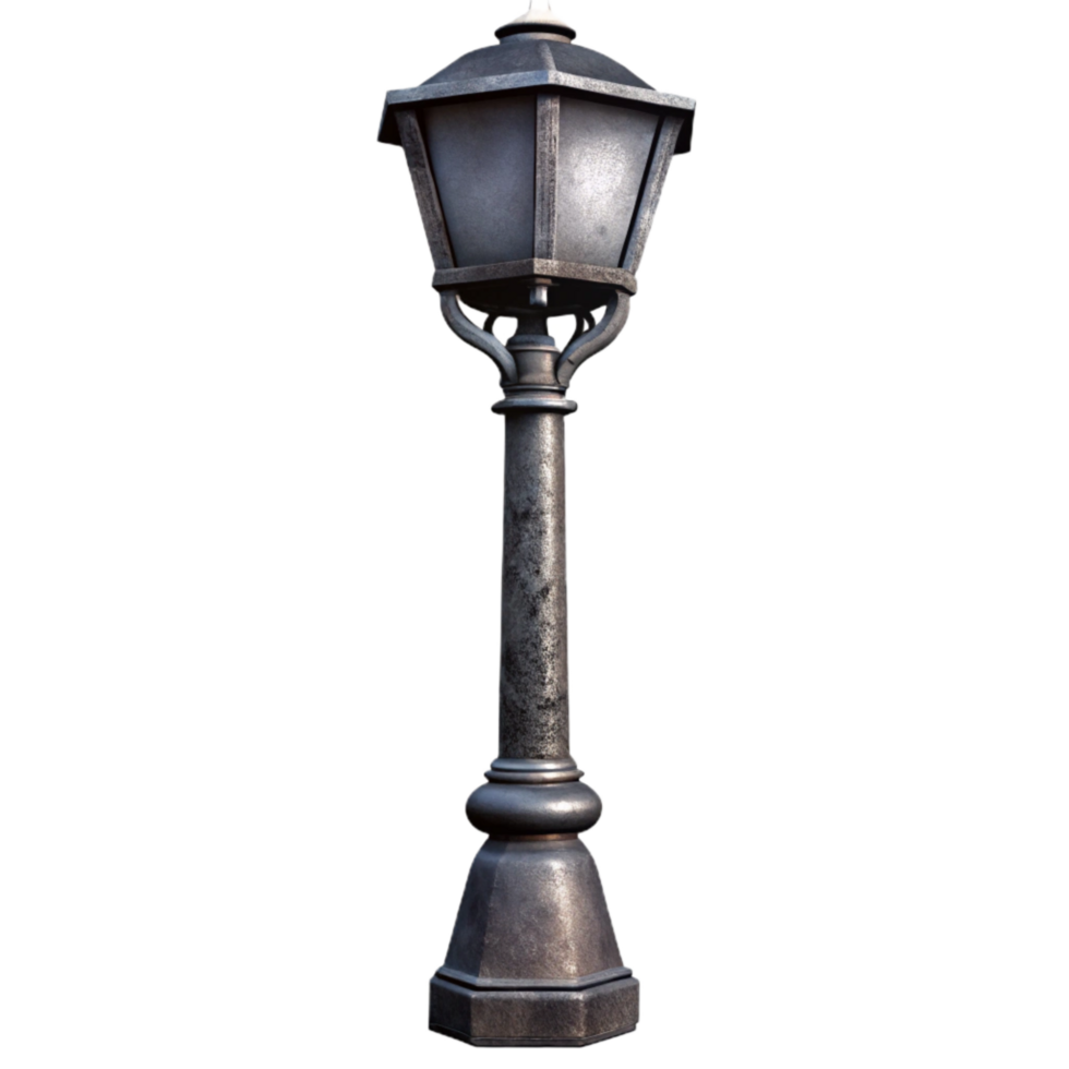beautiful rustic Street Light Post Silhouette Black Isolated high quality png
