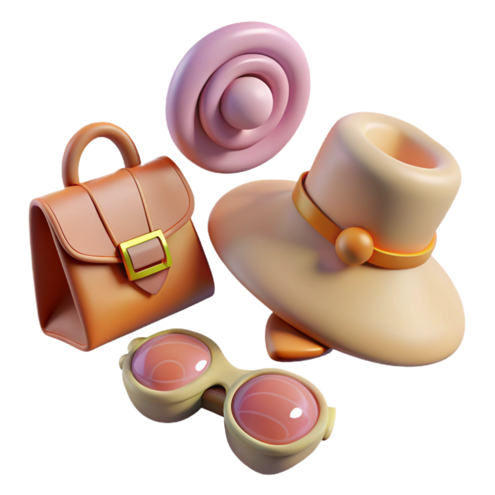 dramatic modern Street Style Accessories Flat Lay Transparent authentic png