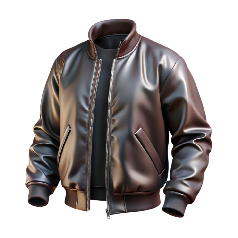 serene artistic Street Style Bomber Jacket Satin Black Isolated on Transparent Background professional png