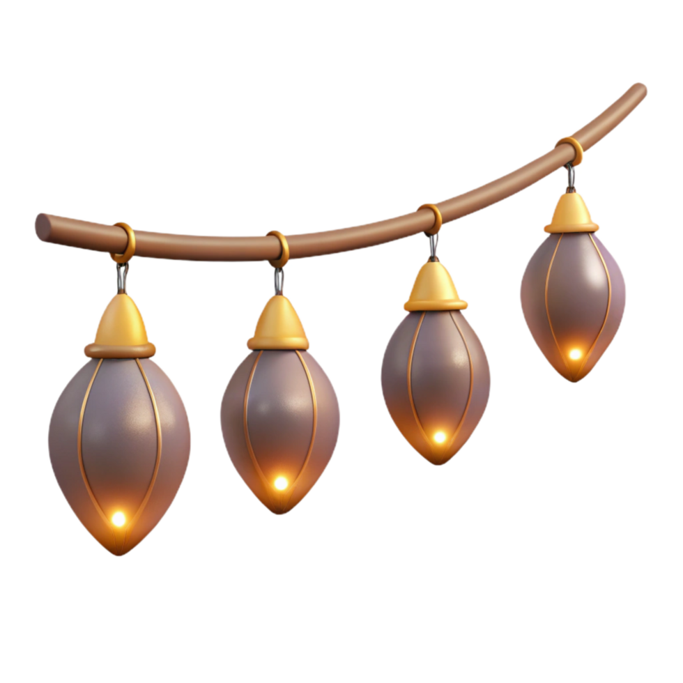 elegant artistic String Lights Decorative Diwali Illumination Transparent Background original png