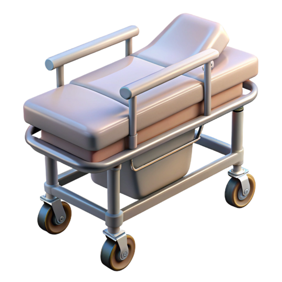 serene traditional Stretcher Empty Hospital Equipment Transparent Background premium png