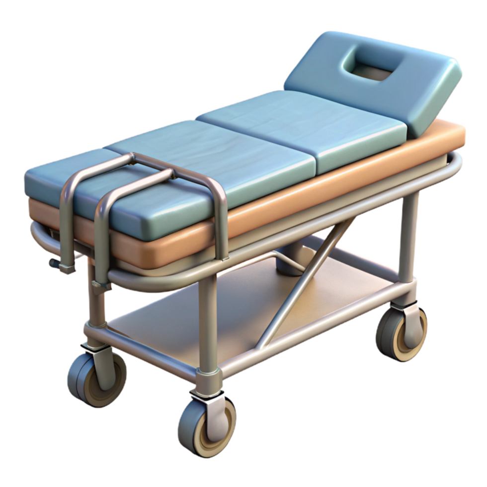 vibrant rustic Stretcher Empty Hospital Equipment Transparent Background png