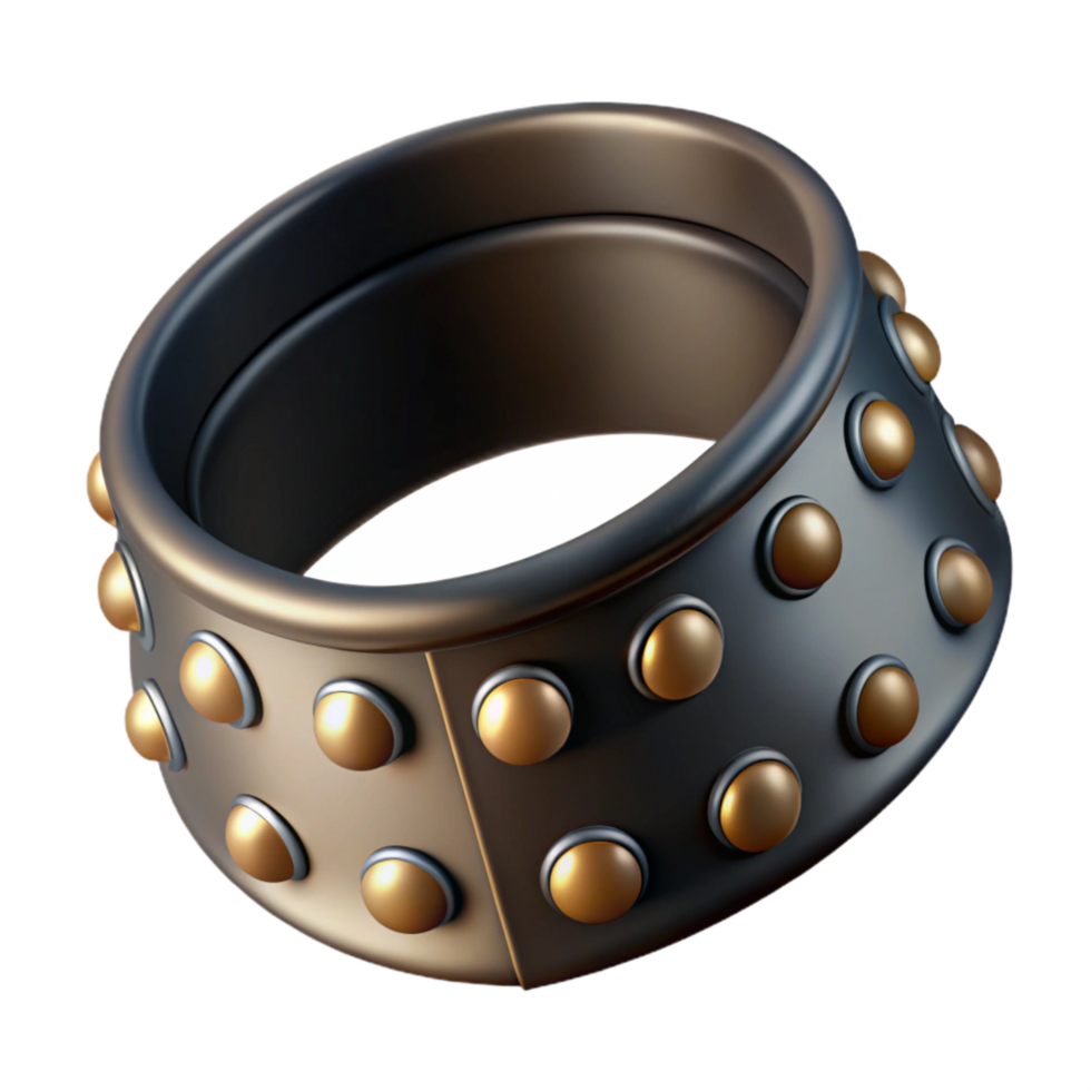 extraordinary minimalist Studded Collar Black Leather Isolated premium png