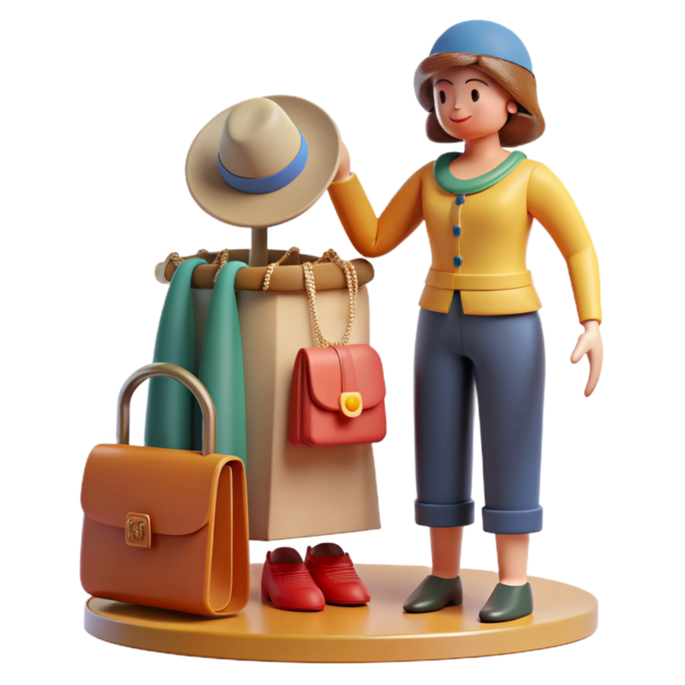stunning modern Stylist Choosing Accessories for Outfit Cutout original png