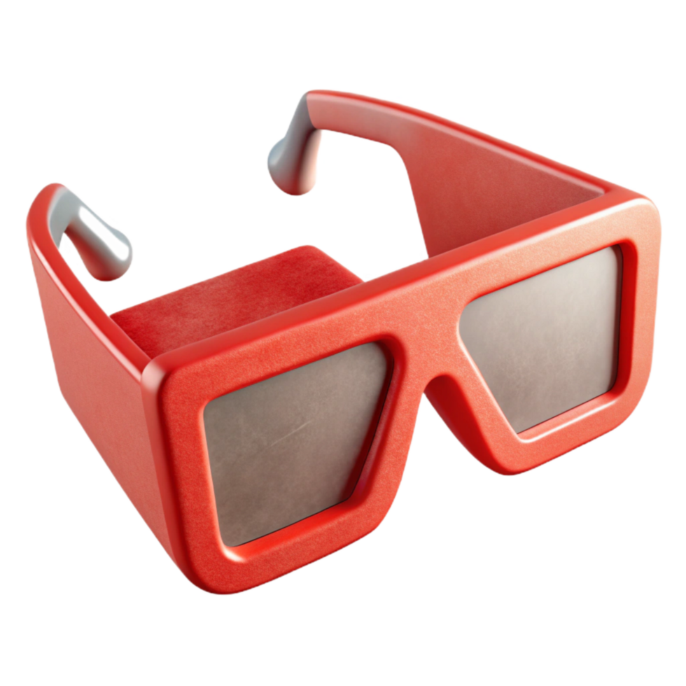 vibrant creative Stylized Ar Glasses with Red Frame Isolated high quality png