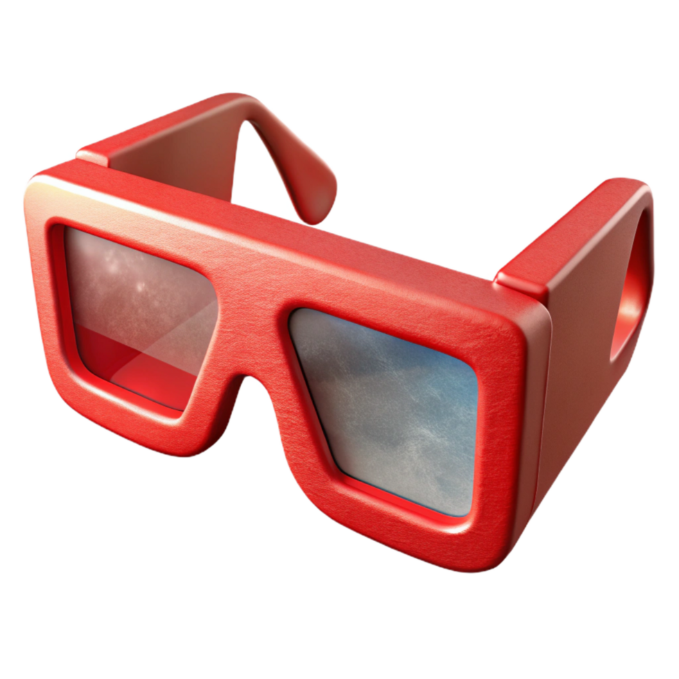 wonderful classic Stylized Ar Glasses with Red Frame Isolated premium png