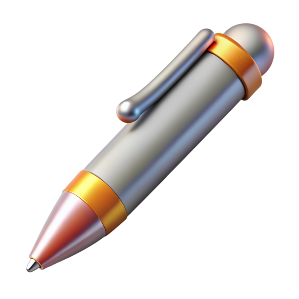magnificent vintage Stylus Pen with Chrome Accents Transparent Background genuine png