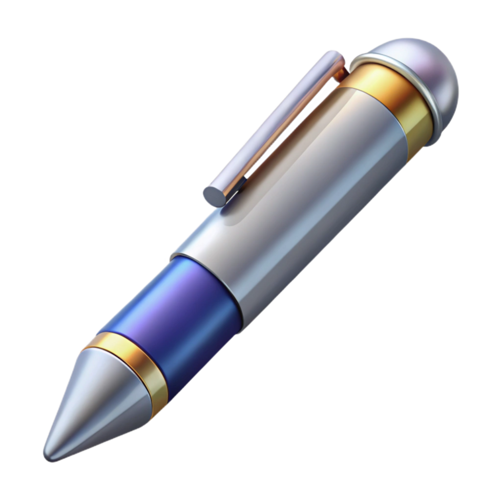 beautiful traditional Stylus Pen with Chrome Accents Transparent Background high quality png