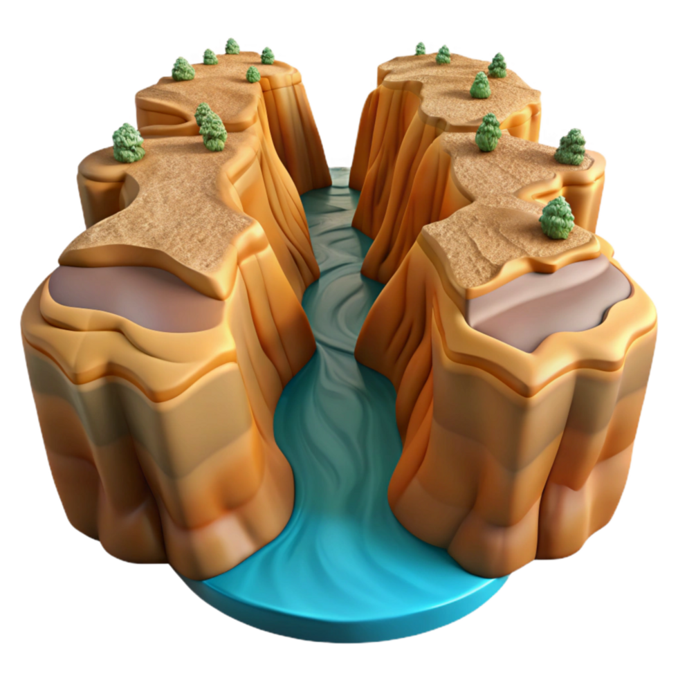 vibrant modern Submarine Canyon Transparent Background Steep-sided Valley high resolution png