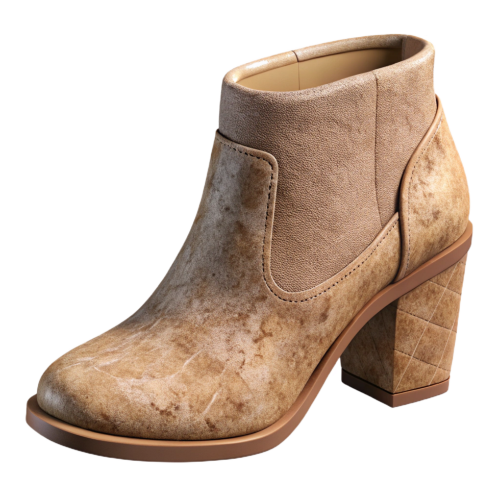 dramatic contemporary Suede Boot Heel Closeup Transparent Cutout premium png