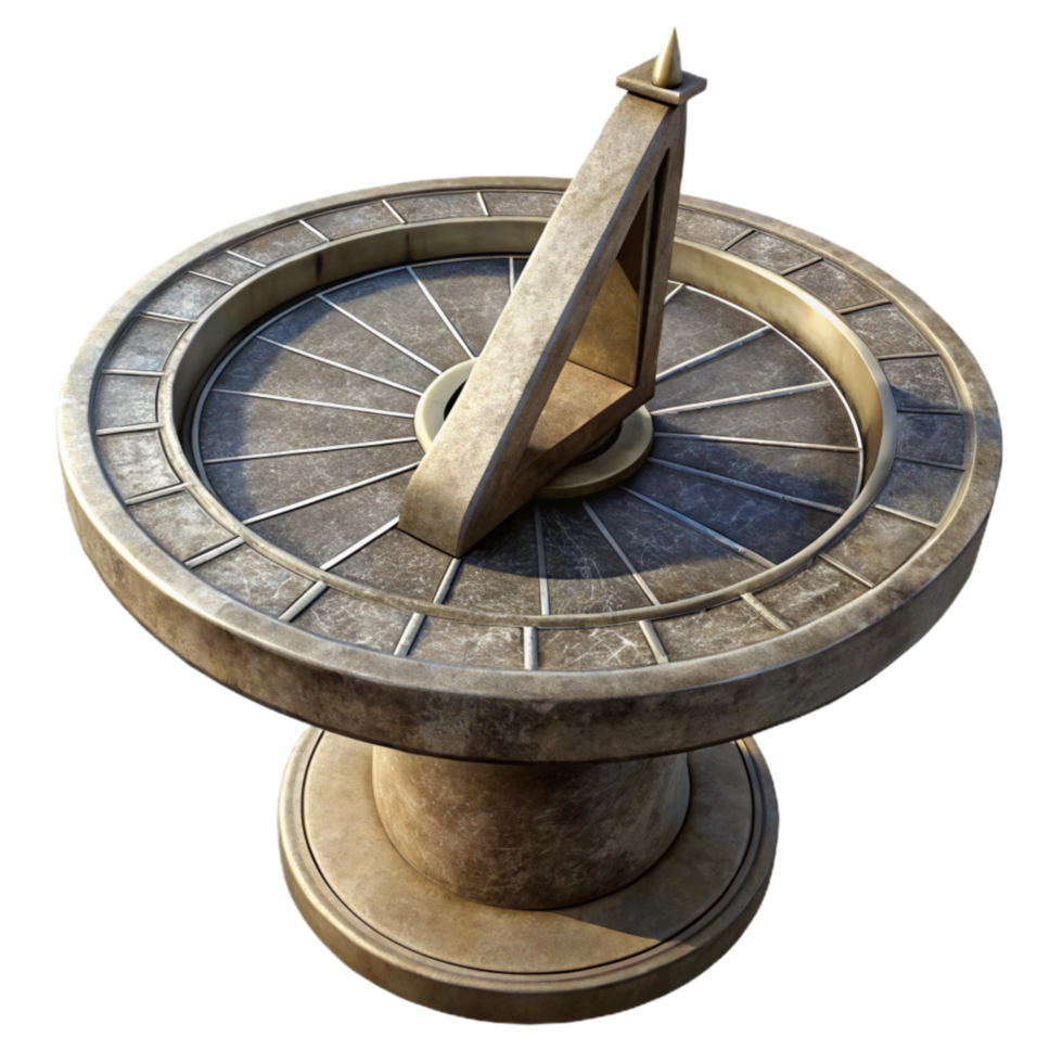 wonderful minimalist Sundial Side View Isolated genuine png