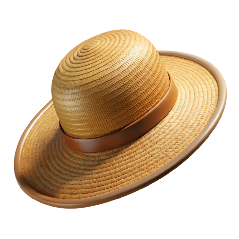 beautiful traditional Sun Hat Straw Wide Brim Isolated Element high quality png