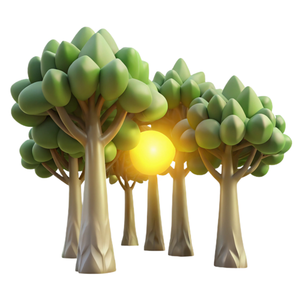 vibrant traditional Sunlight Through Trees Transparent Background premium png