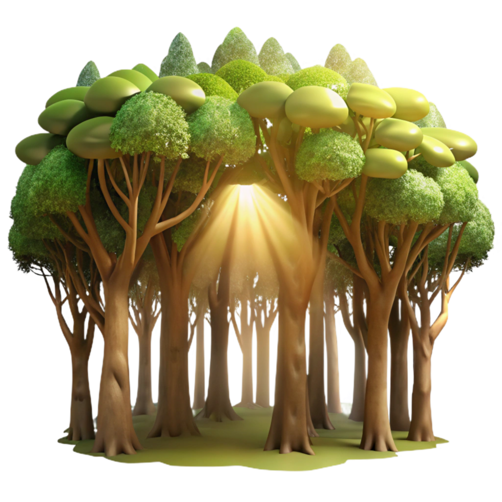 serene classic Sunlight Through Forest Canopy Transparent Background high quality png