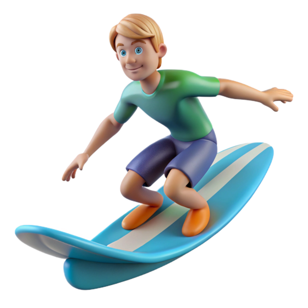 wonderful contemporary Surfer Riding Wave Front View Isolated Element professional png