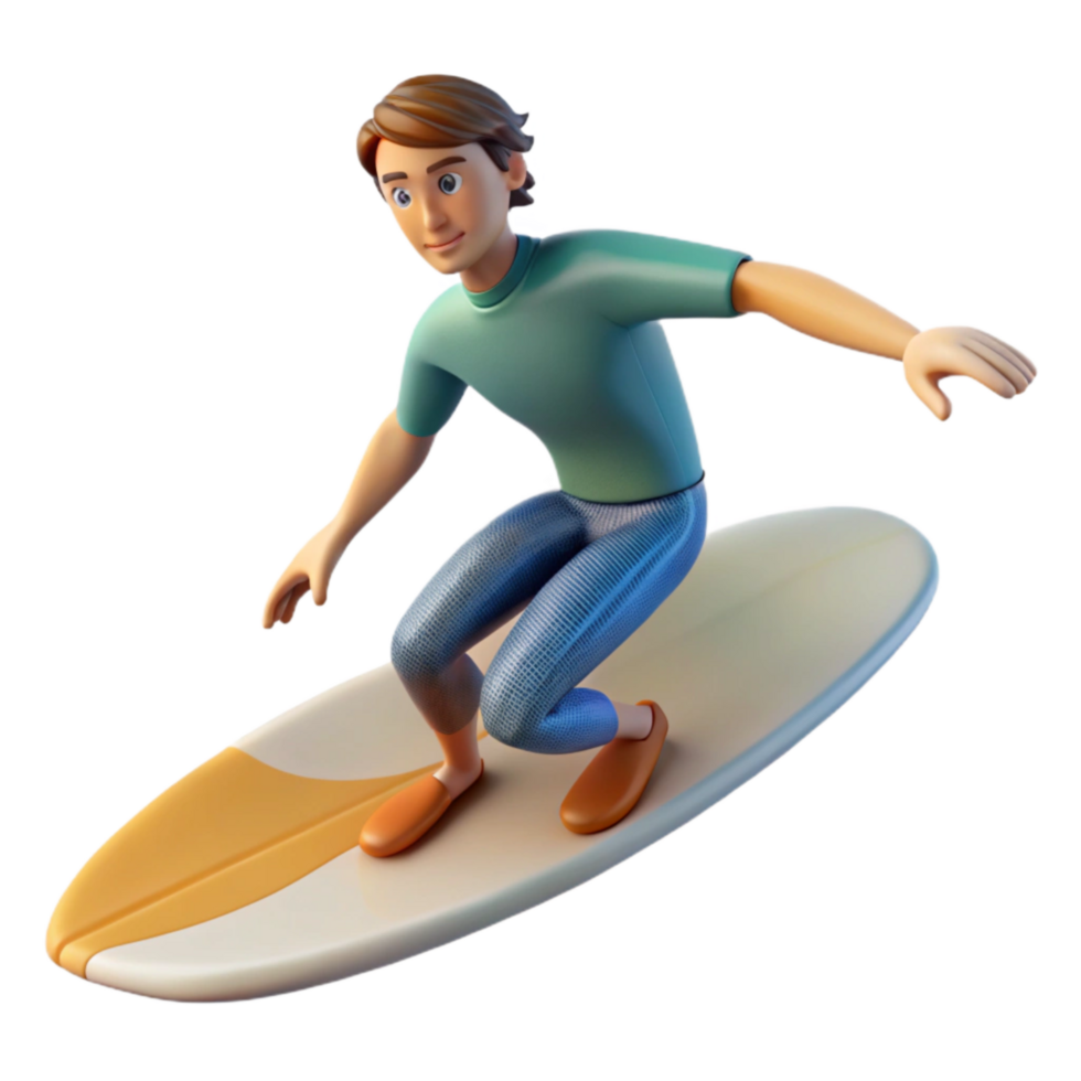 extraordinary rustic Surfer Riding Wave Side View Transparent Background Cutout detailed png