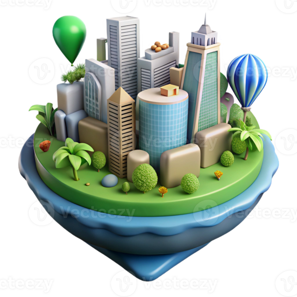 magnificent classic Sustainable City Living Concept Illustration Isolated genuine png