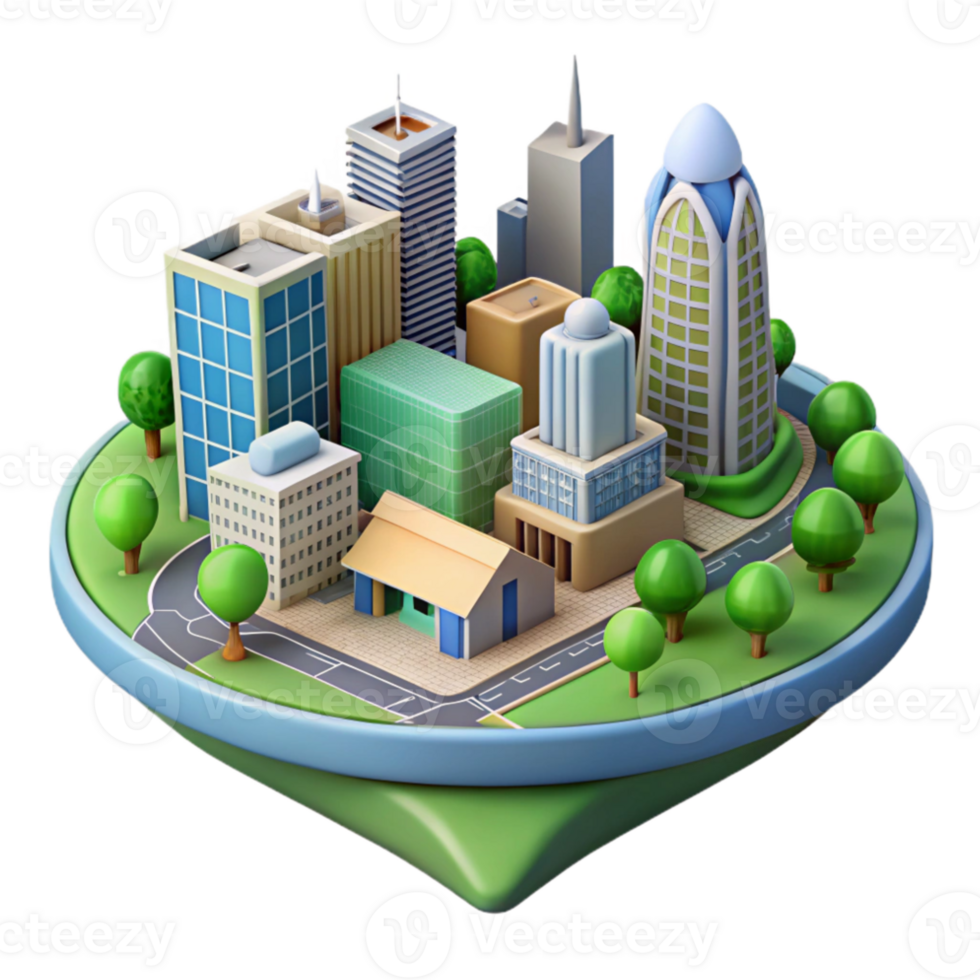 vibrant abstract Sustainable City Planning Concept Cutout exclusive png