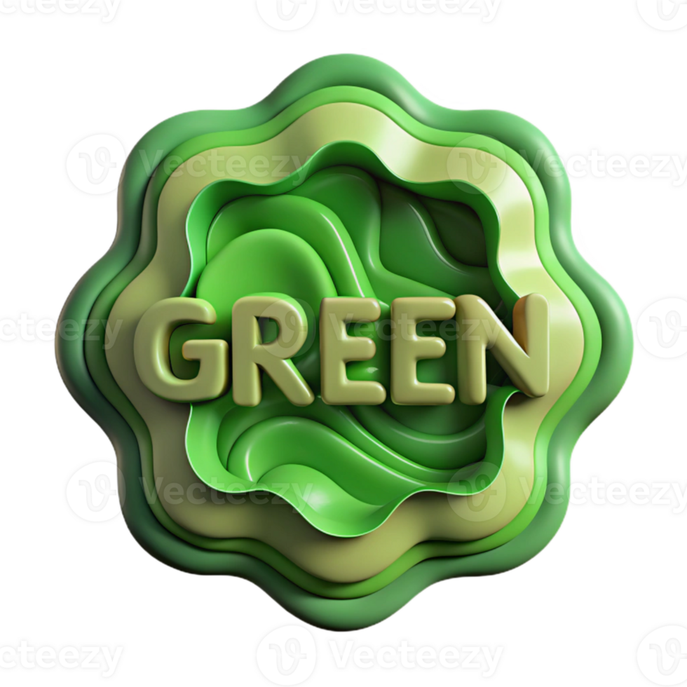 wonderful rustic Sustainable Fashion Label Green Isolated original png