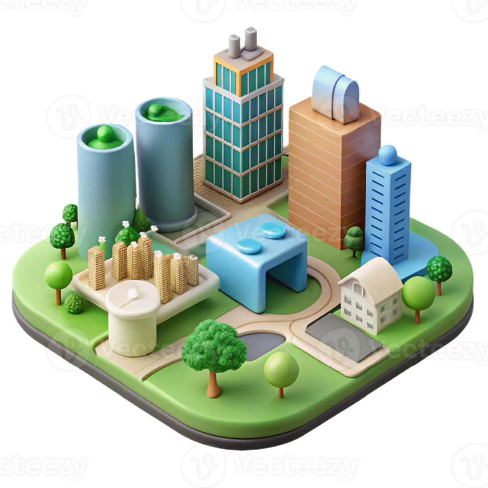serene abstract Sustainable Urban Planning Diagram Isolated detailed png