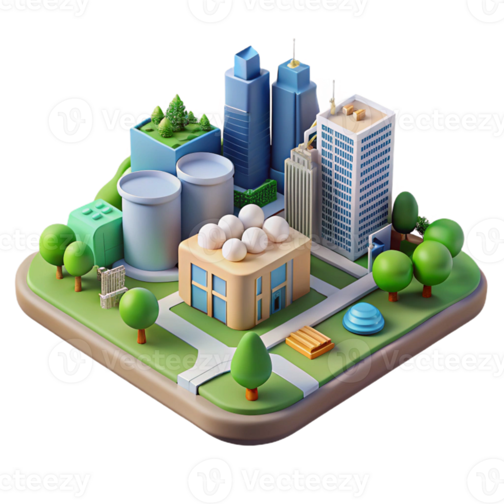 vibrant abstract Sustainable Urban Planning Diagram Isolated high resolution png