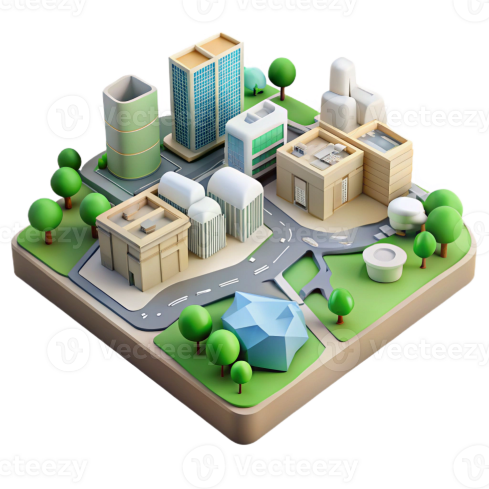 elegant traditional Sustainable Urban Planning Map Isolated Element authentic png