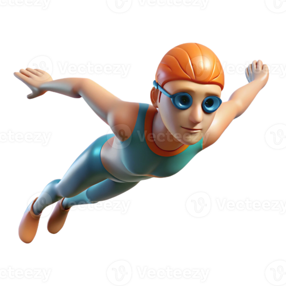 beautiful modern Swimmer Underwater Streamlined Pose Transparent professional png