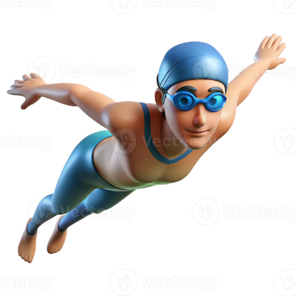 magnificent classic Swimmer Underwater Streamlined Pose Transparent high resolution png