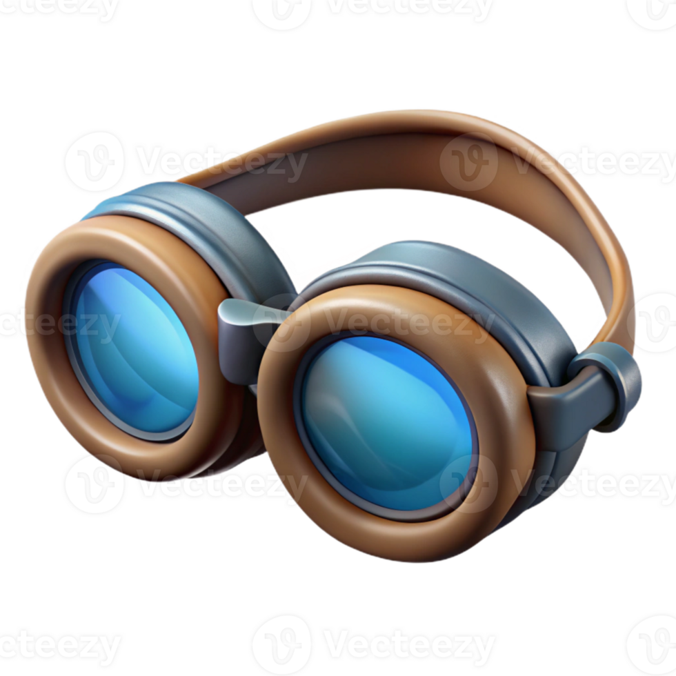 elegant contemporary Swimming Goggles Clear Lenses Isolated Cutout authentic png