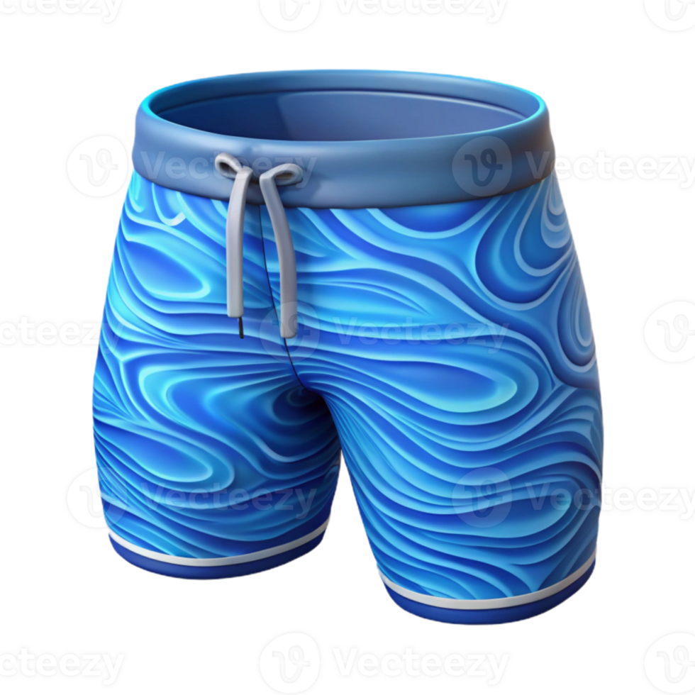 dramatic classic Swimming Trunks Blue Patterned Isolated genuine png