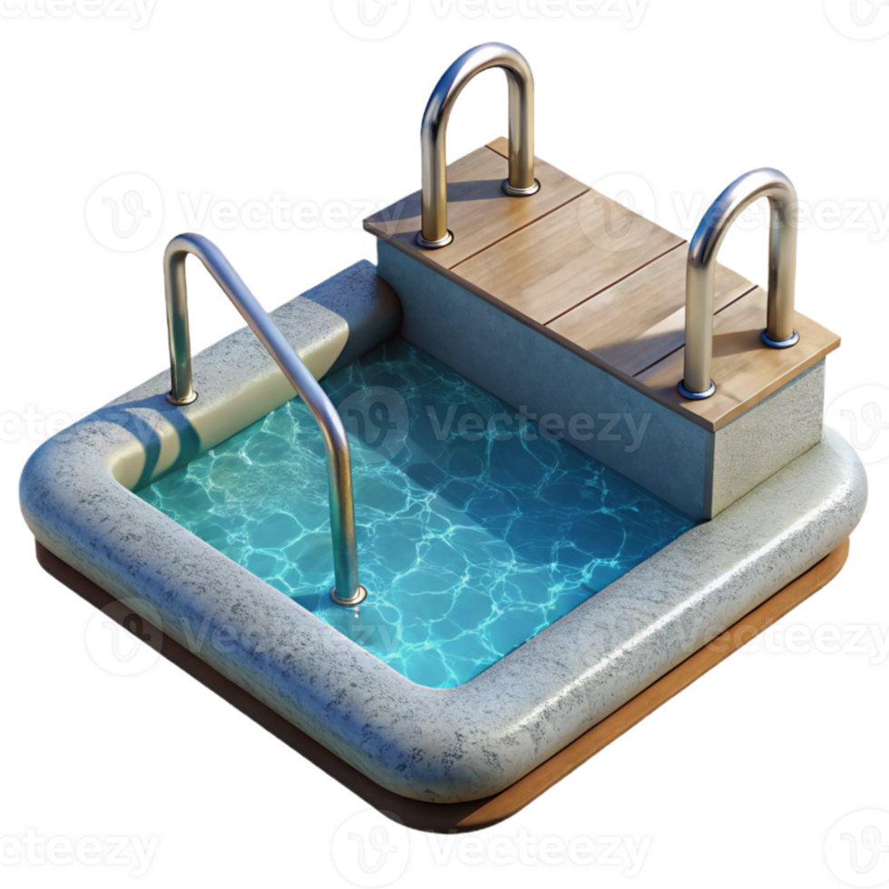 dramatic rustic Swimming Pool with Diving Board Transparent Background original png