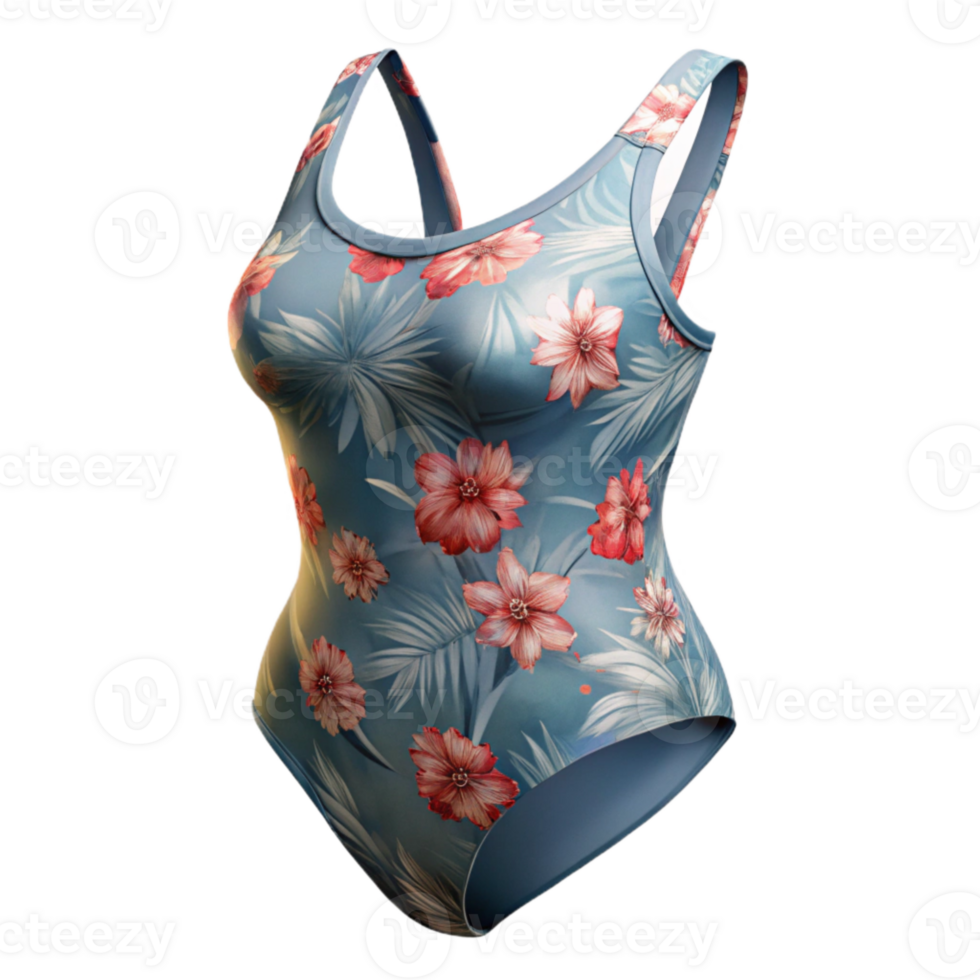 dramatic abstract Swimsuit One Piece Floral Print Isolated high resolution png