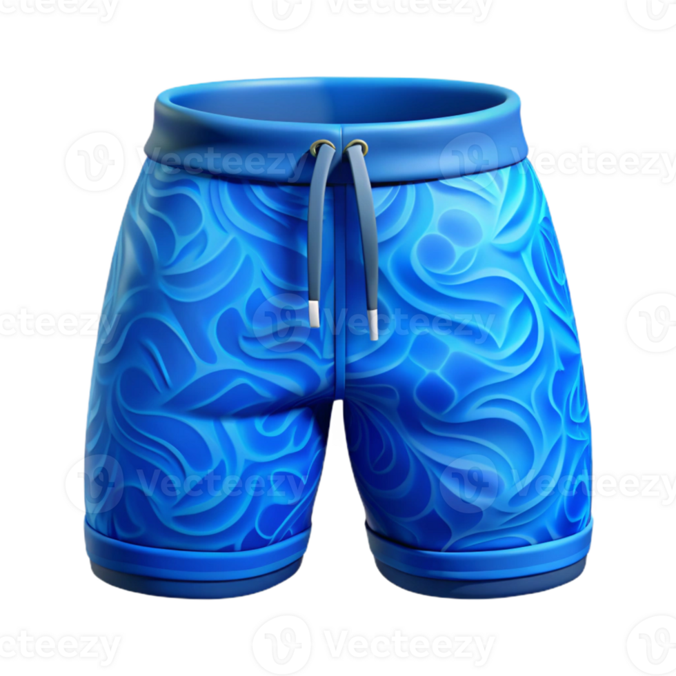 vibrant minimalist Swimming Trunks Blue Patterned Isolated exclusive png