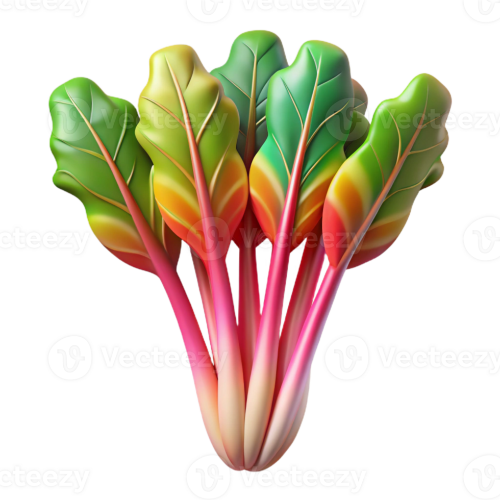 extraordinary classic Swiss Chard Rainbow Stems Isolated exclusive png
