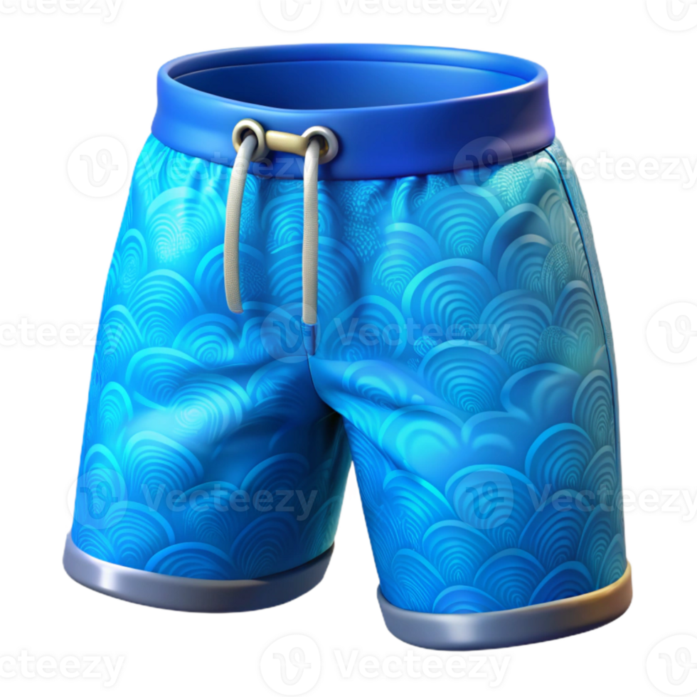 serene rustic Swim Trunks Blue Pattern Transparent Background exclusive png